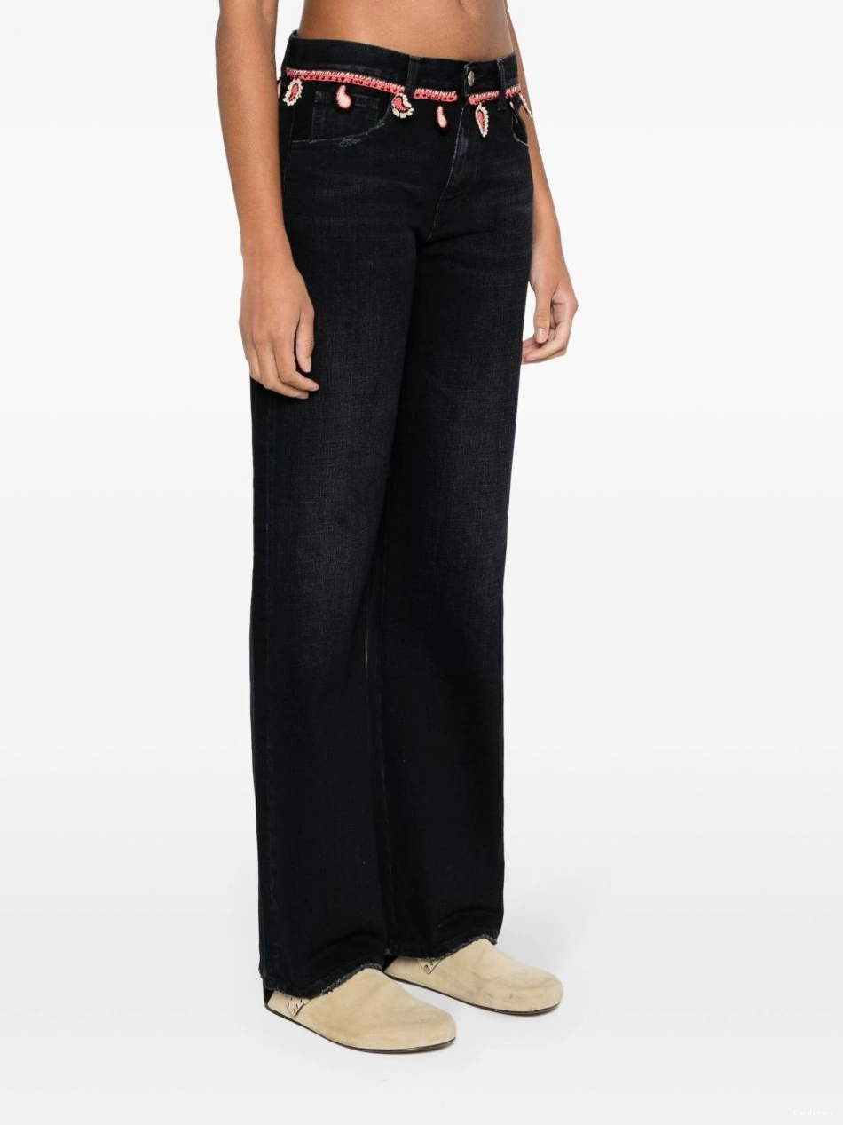 Cheap Women Alanui Inner Energy jeans straight-leg 0820